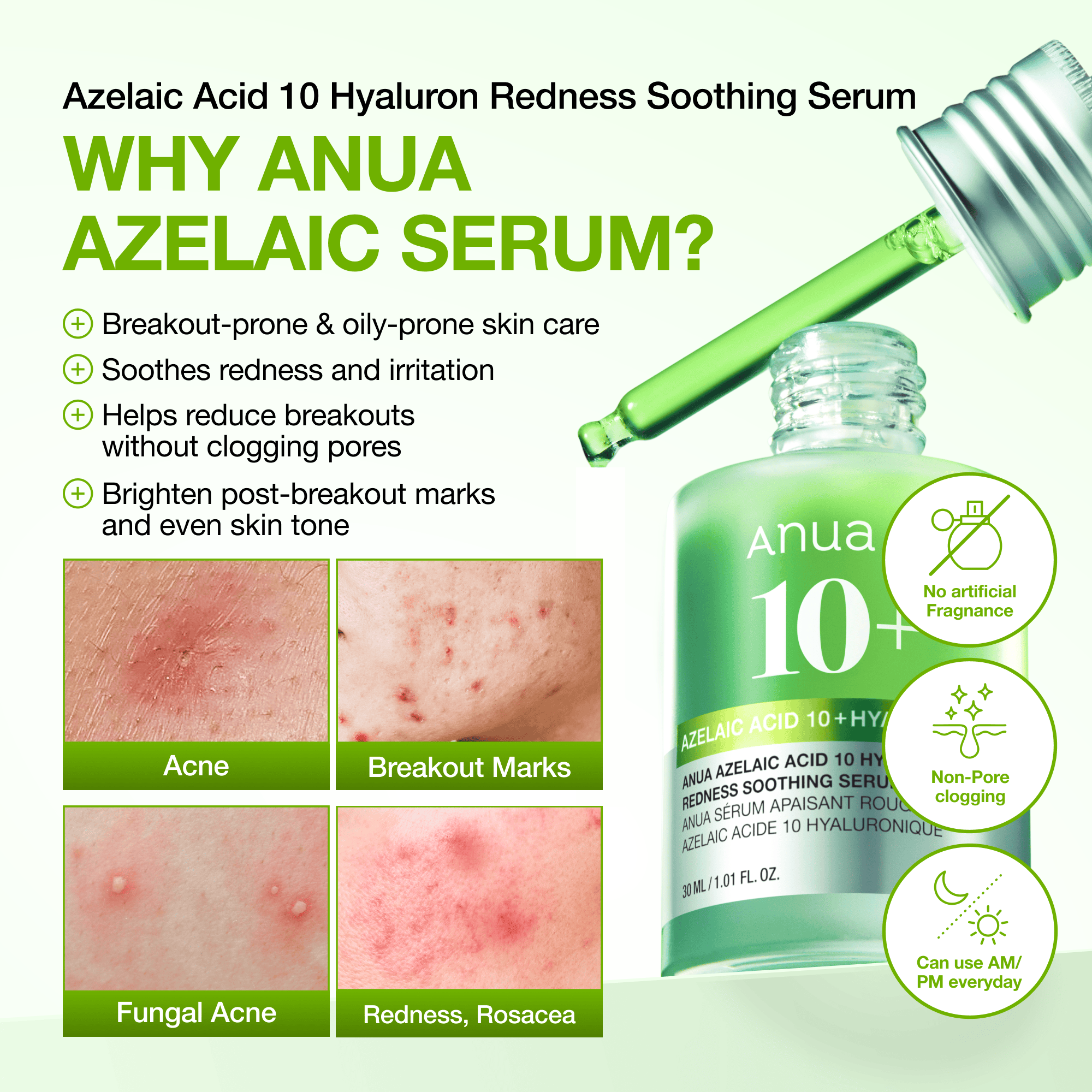 Anua Azelaic Acid 10 Hyaluron Redness Soothing Serum