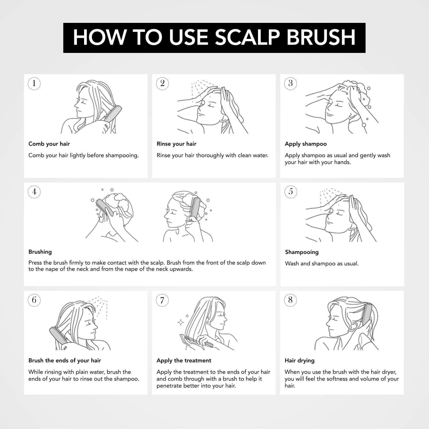 S-HEART-S Scalp Brush World Premium Long Silver