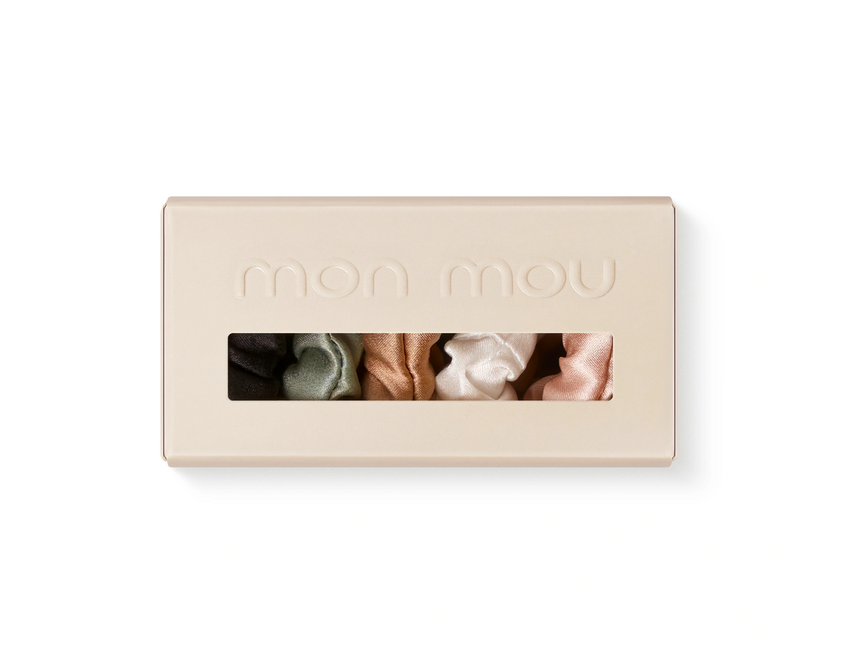 MON MOU Silk Slim Scrunchies Set